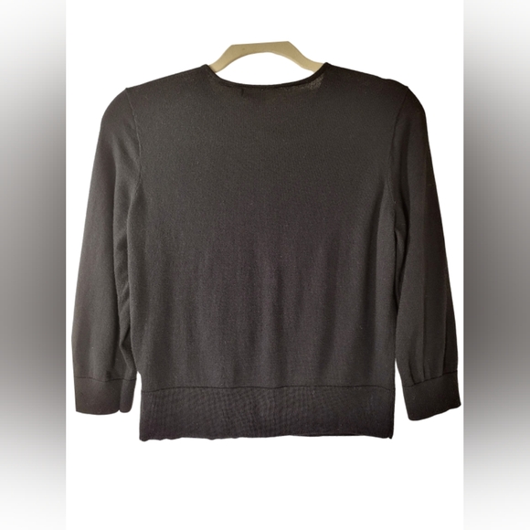 Chaps Black Button front Crew neck ¾ sleeve Cardigan. Misses Size M - Picture 2 of 6